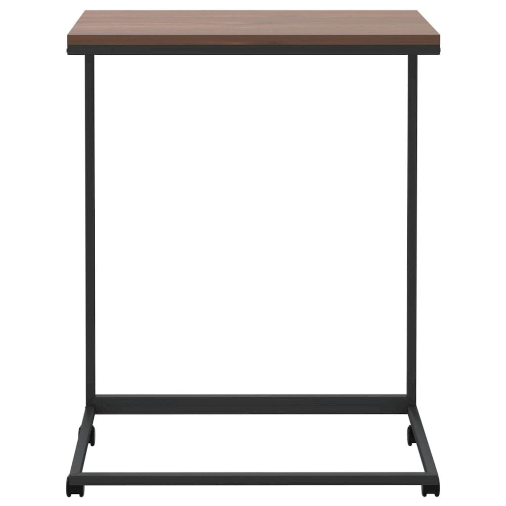 Side Table with Wheels Black 21.7"x13.8"x27.6" Engineered Wood
