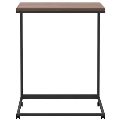 Side Table with Wheels Black 21.7"x13.8"x27.6" Engineered Wood