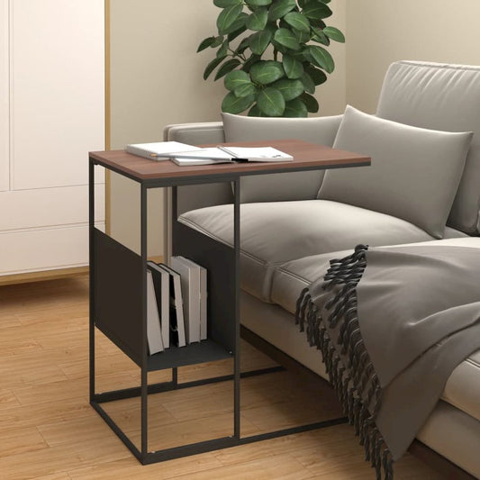 Side Table Black 21.7"x14.2"x23.4" Engineered Wood