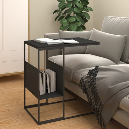 Side Table Black 21.7"x14.2"x23.4" Engineered Wood