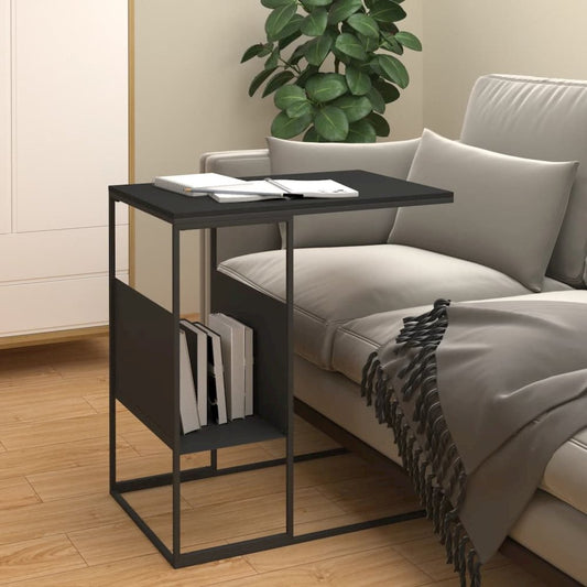 Side Table Black 21.7"x14.2"x23.4" Engineered Wood