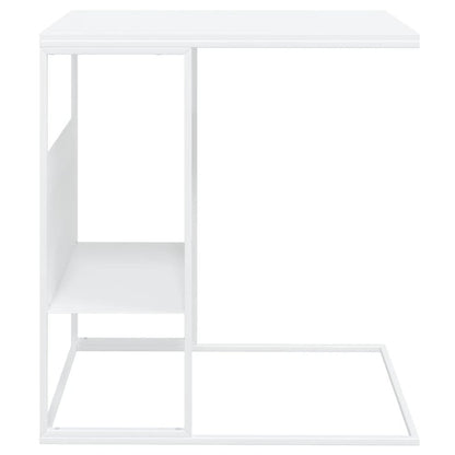 Side Table White 21.7"x14.2"x23.4" Engineered Wood