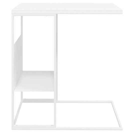 Side Table White 21.7"x14.2"x23.4" Engineered Wood