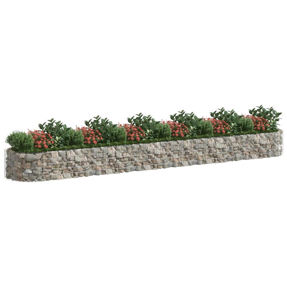 Gabion Raised Bed Galvanized Iron 236.2"x39.4"x19.7"