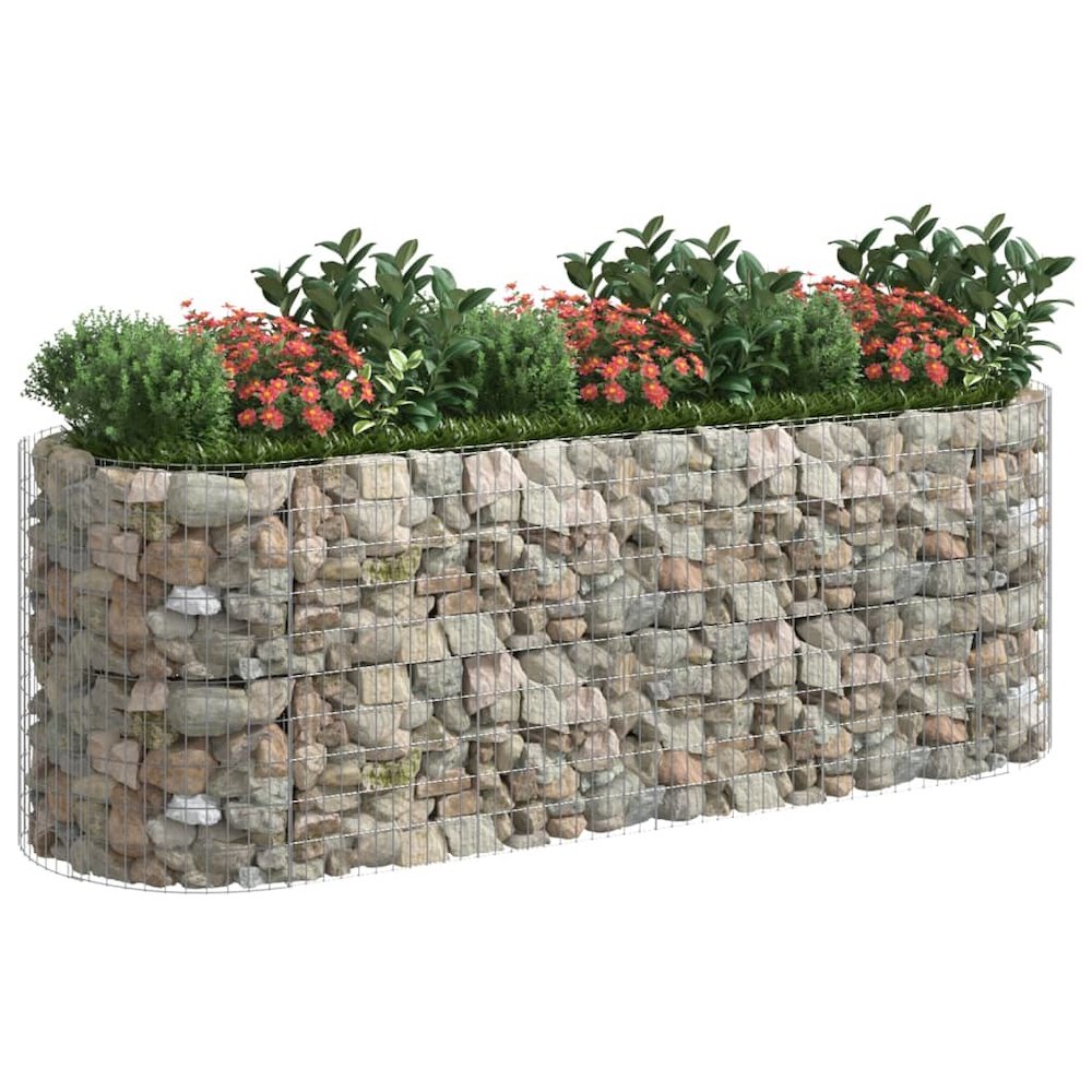 Gabion Raised Bed Galvanized Iron 118.1"x39.4"x39.4"