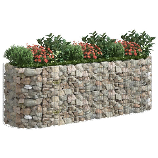 Gabion Raised Bed Galvanized Iron 118.1"x39.4"x39.4"