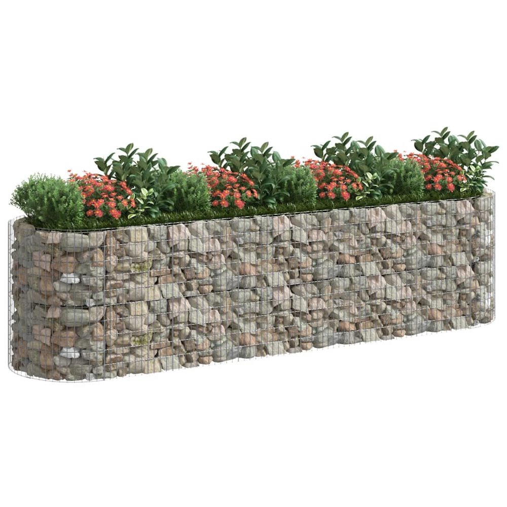 Gabion Raised Bed Galvanized Iron 157.5"x39.4"x39.4"