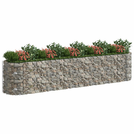 Gabion Raised Bed Galvanized Iron 196.9"x39.4"x39.4"