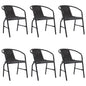 Garden Chair Set of 6 Black Plastic rattan, steel Standard