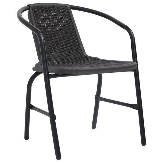 Garden Chair Set of 6 Black Plastic rattan, steel Standard