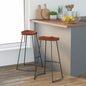 Bar Stool Set of 2 Brown, Black