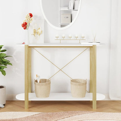 Console Table White 43.3"x15"x29.5" Engineered Wood