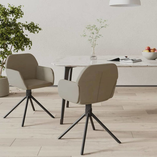 Swivel Dining Chairs 2 pcs Light Gray Velvet