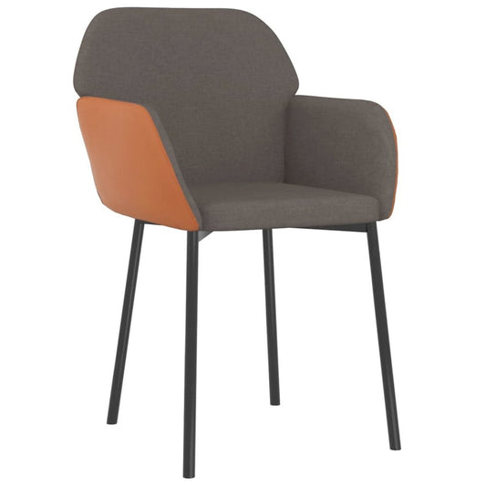 Dining Chairs 2 pcs Dark Gray Fabric and Faux Leather