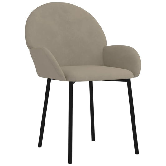 Dining Chairs 2 pcs Light Gray Velvet