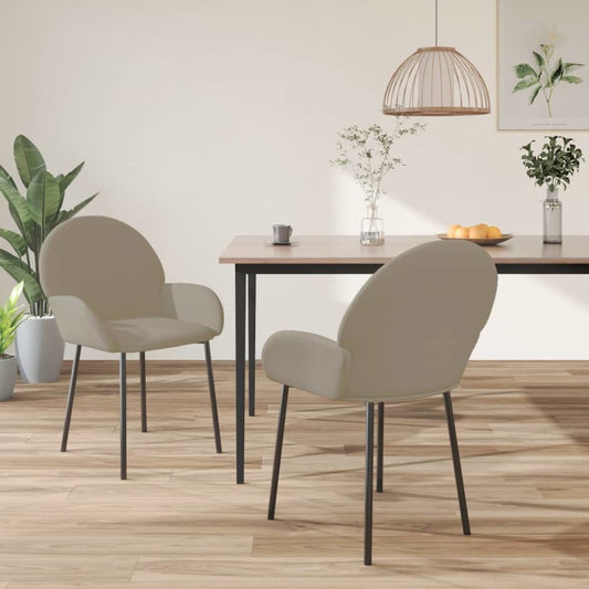 Dining Chairs 2 pcs Light Gray Velvet