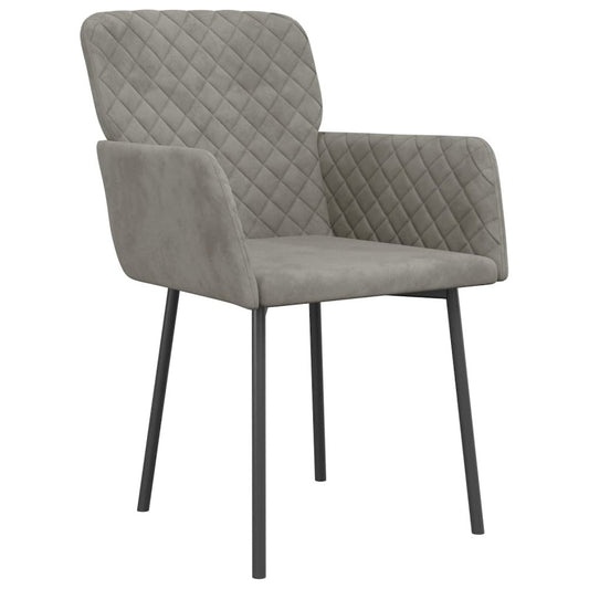 Dining Chairs 2 pcs Light Gray Velvet