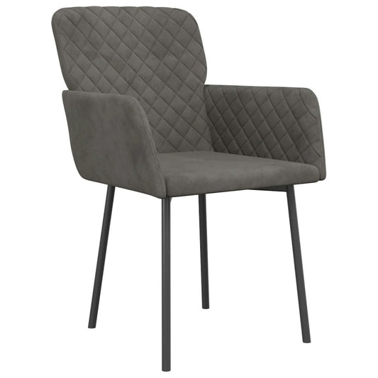 Dining Chairs 2 pcs Dark Gray Velvet