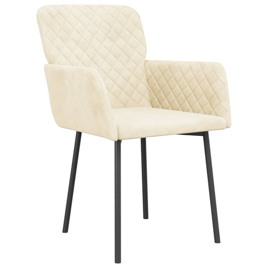 Dining Chairs 2 pcs Cream Velvet