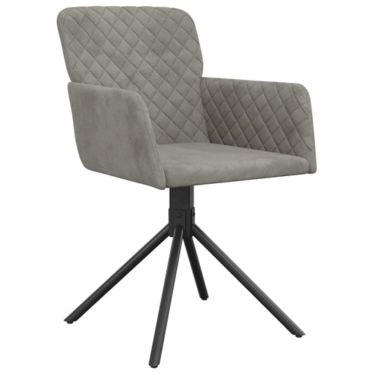 Swivel Dining Chairs 2 pcs Light Gray Velvet