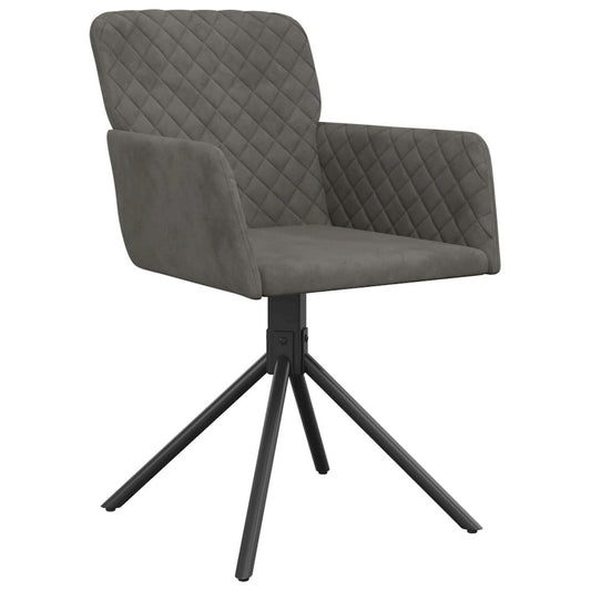 Swivel Dining Chairs 2 pcs Dark Gray Velvet