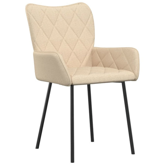 Dining Chairs 2 pcs Cream Fabric