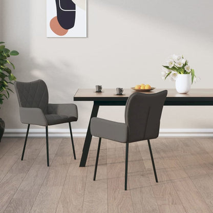 Dining Chairs 2 pcs Dark Gray Fabric