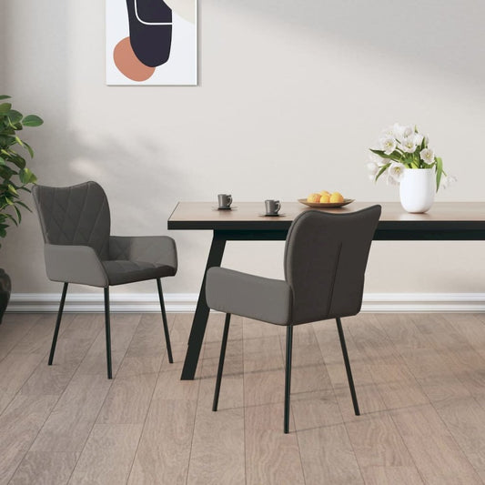 Dining Chairs 2 pcs Dark Gray Fabric