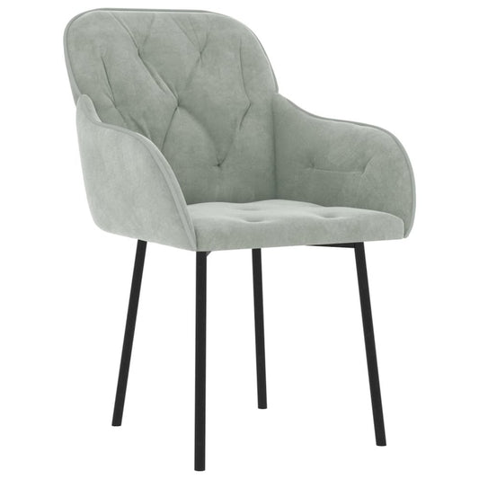 Dining Chairs 2 pcs Light Gray Velvet