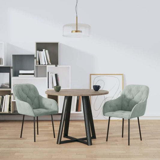 Dining Chairs 2 pcs Light Gray Velvet