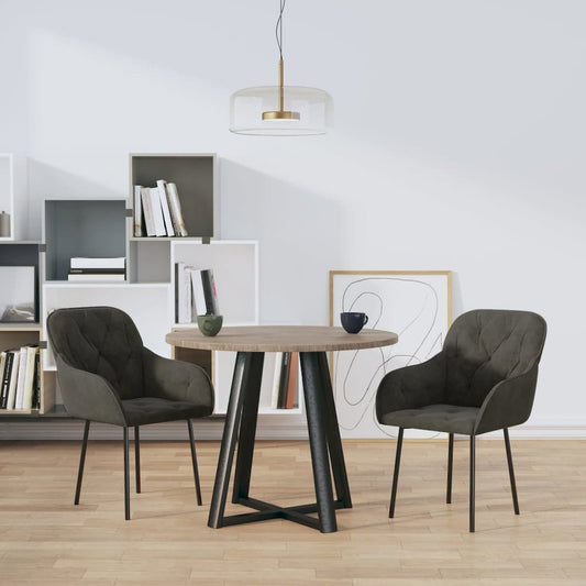 Dining Chairs 2 pcs Dark Gray Velvet