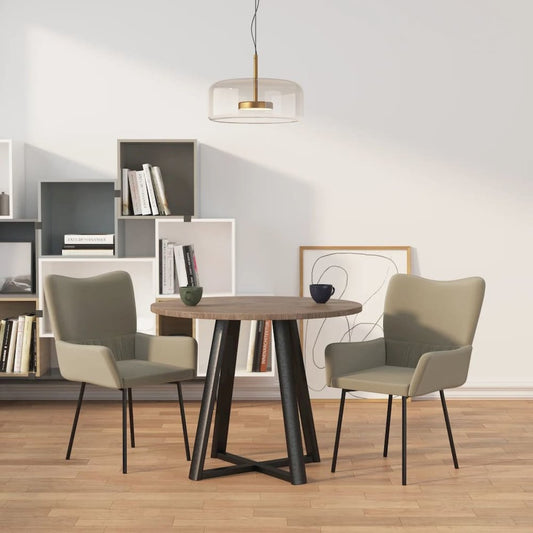 Dining Chairs 2 pcs Light Gray Velvet
