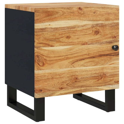 Bedside Cabinet Acacia wood grain, Black
