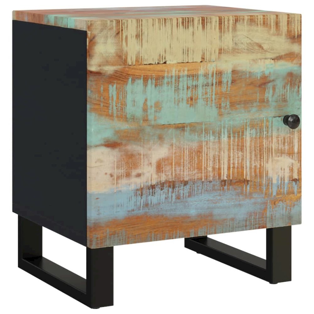 Bedside Cabinet Brown, Black Solid reclaimed wood, iron