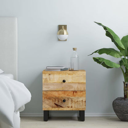 Bedside Cabinet Black Solid mango wood Medium Bedside Cabinet