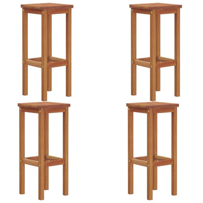 Bar Stool Set of 4 Natural wood