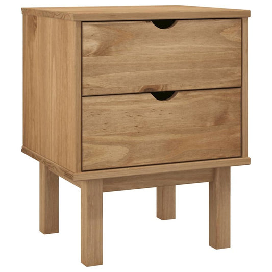 Bedside Cabinet Rustic Brown Solid pinewood 17.7 x 15.4 x 22.4 in