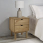 Bedside Cabinet Rustic Brown Solid pinewood 17.7 x 15.4 x 22.4 in