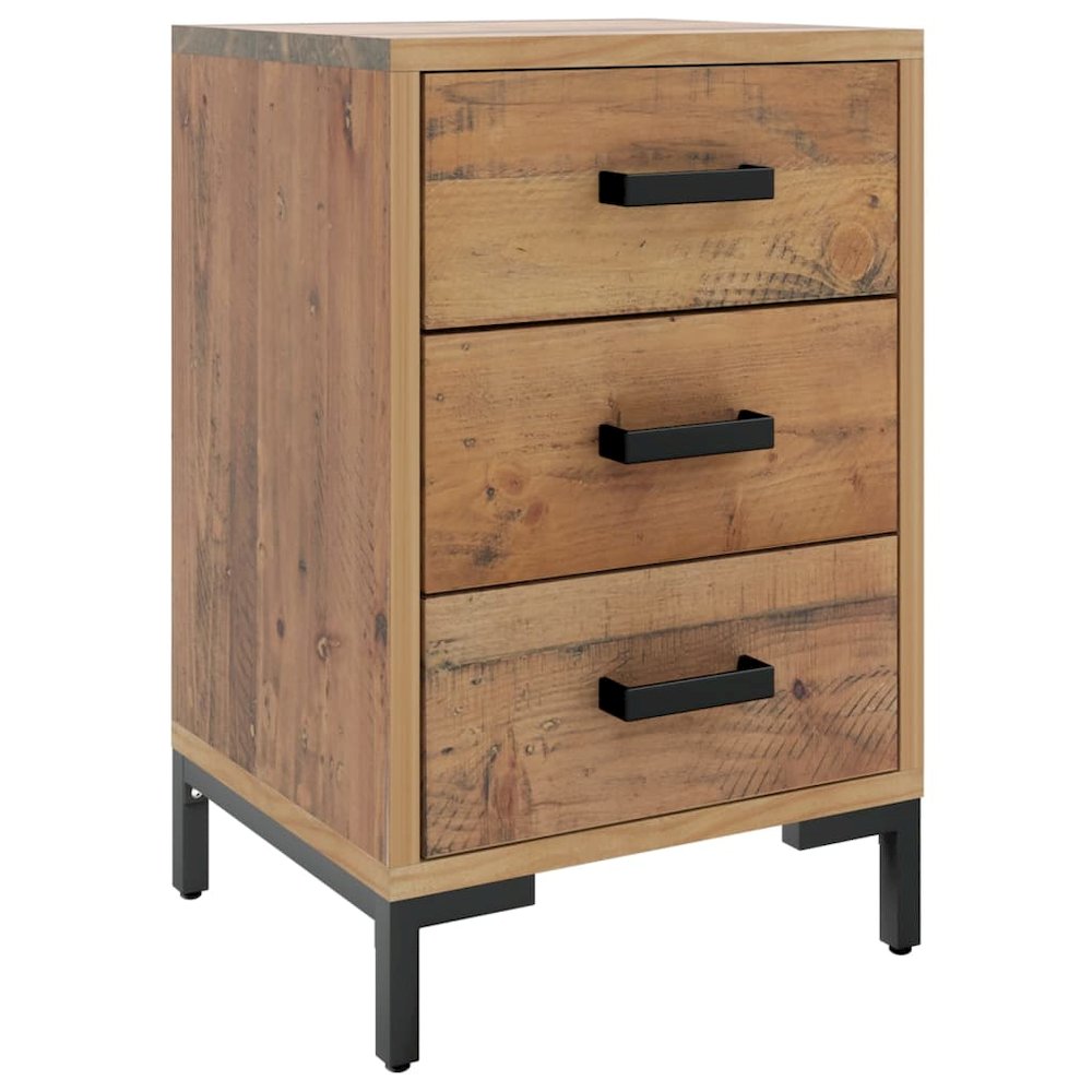 Bedside Cabinet Brown Solid Pinewood 14.2x11.8x21.3 in