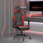 Gaming Chair with Footrest Black and Red Faux Leather