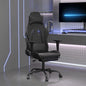 Gaming Chair with Footrest Black Faux Leather