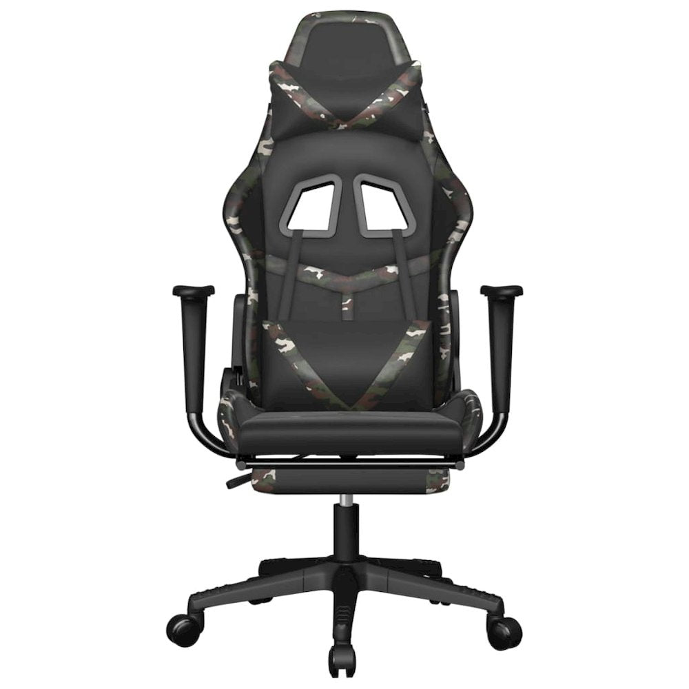 Gaming Chair with Footrest Black and Camouflage Faux Leather