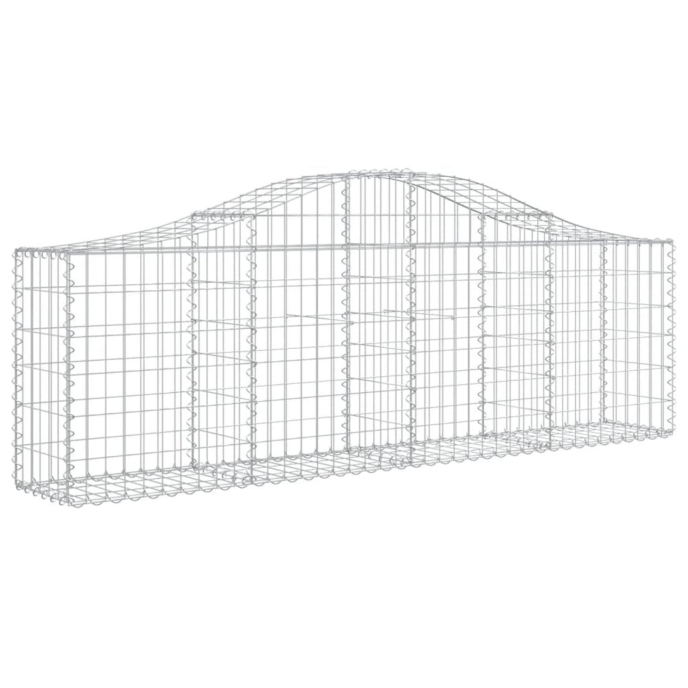 Arched Gabion Baskets 2 pcs 78.7"x11.8"x23.6"/31.5" Galvanized Iron