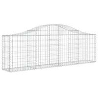 Arched Gabion Baskets 2 pcs 78.7"x11.8"x23.6"/31.5" Galvanized Iron