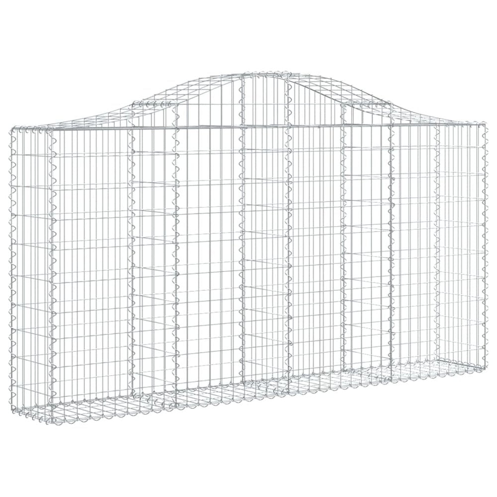 Arched Gabion Baskets 3 pcs 78.7"x11.8"x39.4"/47.2" Galvanized Iron