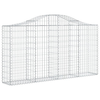 Arched Gabion Baskets 5 pcs 78.7"x11.8"x39.4"/47.2" Galvanized Iron