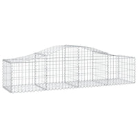 Arched Gabion Baskets 2 pcs 78.7"x19.7"x15.7"/23.6" Galvanized Iron