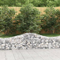 Arched Gabion Baskets 2 pcs 78.7"x19.7"x15.7"/23.6" Galvanized Iron