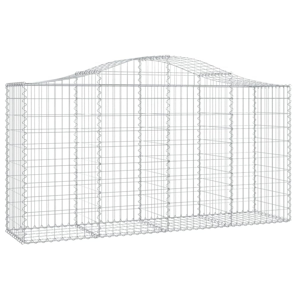 Arched Gabion Baskets 4 pcs 78.7"x19.7"x39.4"/47.2" Galvanized Iron