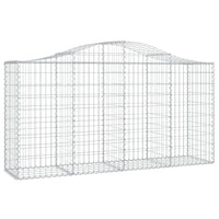 Arched Gabion Baskets 4 pcs 78.7"x19.7"x39.4"/47.2" Galvanized Iron